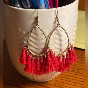 Pink Tassel Earrings